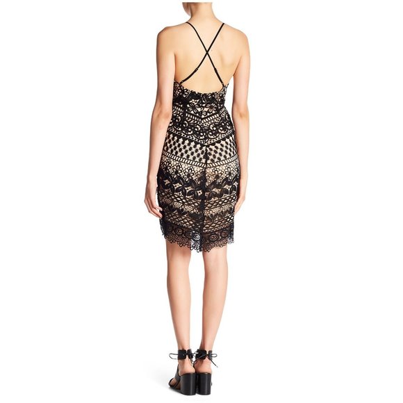 ASTR THE LABEL Black Hi-Lo Lace Bodycon Cocktail Dress sz XS Women's Evening - Picture 2 of 10